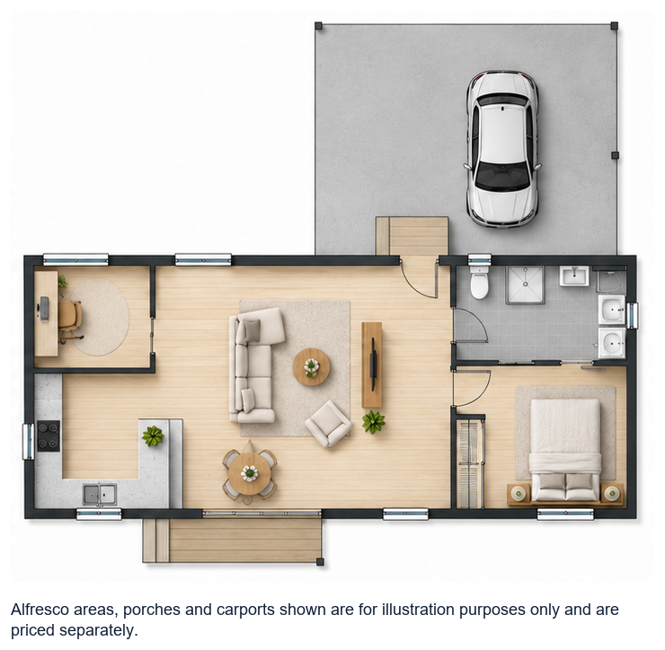 The Mr Big 1-Bedroom floor plan — 1 Bed, 1 Bath, 80.5m²